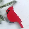 Décorations de Noël Décoration de la maison Ornement d'oiseau rouge en bois pour la porte murale suspendue Addition amusante à la chambre de l'enfant