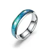 Cluster Rings Factory Direct Sales Fashion Par Style Titanium Steel Color Changing Heart Emotional Men and Women Par