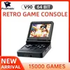 Portable Game Players Powkiddy V90 Flip Pocket Video Handheld Game Console Open System 16 Simulators PS1 Retro Games Player Gamebox Gaming Consoles T220916