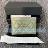 럭셔리 디자이너 카드 홀더 지갑 오리지널 박스 캐비어 램스 스킨 가죽 여성 동전 지갑 남성 지갑 키 파우치 링 카드 소지자 보안 코드가 포함 된 채널 지갑.
