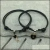 Charm Bracelets 2Pcs/Pair Couple Bracelet Alloy Key Love Heart Lock Charm Handmade Jewelry Rope Gifts For Lovers 1041 T2 Dhseller2010 Dhomf