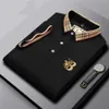 Paul Authentic Summer Pearl Mercerized Cotton Mens Polo Shirt Letter Brodery Casual Solid Hort Hyls T-shirt