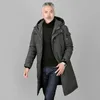 Men's Down Parkas Plus Size 5XL Middle-aged Winter Coat For Father Long White Duck Jacket Hooded Parka Overcoat 220916