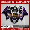 Fairings & Tank For SUZUKI GSXR-600 GSXR750 GSXR600 GSX-R600 04-05 Body 153No.127 GSXR 750CC 600 750 CC GSXR-750 K4 2004 2005 600CC 04 05 OEM Injection Fairing purple flames