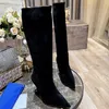 Womens 2022 Winter Crystal Ankle Boots Knee High Boots Metal Ball Heel Pointed Toe Genuine Leather Slip On