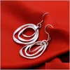 Dange kroonluchter 925 Sterling Sier Three Circle Drop Dangle Earring For Women Lady Wedding Engagement Party Fashion J Dhseller2010 Dhyvg