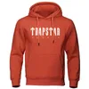 Herrtröjor tröjor Trapstar London White Printed Men hoodie Löst överdimensionerade tröjor Fashion Casual Pullover Hoody Autumn Fleece Tracksuit