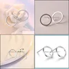 Hoop Huggie New 925 Sterling Sier Earrings Simple Dircles Stud inring for Women Jewelry Pendientes Mujer Brincos 426 Dhseller2010 Dhmra