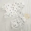 Kläduppsättningar Baby Girl Clothes Suits Floral Short Sleeve Ruffle kjol Toppblomare Shorts Passar Summer Soft Cotton Dandelion Print Jumpsuit 220916