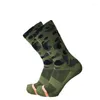 Sports Sports Camuflagem ao ar livre Ciclismo de ciclismo Cross-Country Mountain Compression Bike Army Green Calcetines Ciclismo