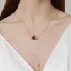 Collana con ciondolo di perle di camelia nera classica romana francese 2022 Varie collane eleganti da indossare per gioielli di moda donna