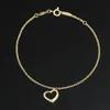 Designer Cutout Heart Charm Bracelet Vintage women Chain Jewelry Gift