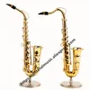 Annan evenemangsfest DH Miniature Saxophone Model Replica with Stand and Case Dollhouse Accessories Mini Musical Ornaments Christmas Gifts 220916