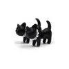 Stud -oorbellen retro zwart driedimensionale dubbelzijdige parel schattig kitten oorrang vrouwelijk xm005