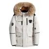 Men's Down Parkas Thicken Men's Down Jacket With Big Real Fur Collar Warm Parka -30 degrees Men Casual Waterproof Down Winter Coat Size 3XL 220916