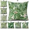 Piante tropicali motivano cuscino decorativo lancio di divano di divano vegetale di stampa foglia di cuscino da cuscino 45x45cm Decoration cuscino copertina bh7572 tqq