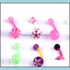 Navel Bell Button Rings Acrylic Navel Ring Colorf Mixed Loading Piercing Umbilical Nail Body Jewelry Women Lady Rainbo Dhseller2010 Dhc9T