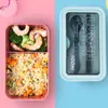 Ensembles de vaisselle Conteneurs de boîte à lunch avec compartiments Bento Micro-ondes Conteneur étanche de style japonais Enfants Étudiants Vaisselle