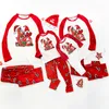 Christmas Matching Home Clothing Set Xmas Gnomes Pattern Printed Loungewear Sleepwear for Mom/Dad/Kids/Infant