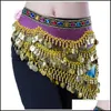 Belly Chains Colorf Glass Bead Gold Belly Dance Midje kedjor Nile Stage Performance Seven Colors Chain Belt ADT Nybörjare DHSeller2010 DH3JV