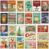 Tortas caseiras Retro Plata Metal Pintura Metinal Breakfast Diner Diner Cooktail BBQ Wall Sticket Tin Signs Cafe Bar Pub Signboard Decor de parede Placas de comida vintage Tamanho 30x20cm