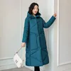 Women's Trench Coats 2022 Winter Long Coat Women's Fashion Thick Cotton Warm Outerwear CasualFemale Windproof Hooded Vintage Loose Parka
