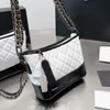 Women francuska klasyczna torba hobo luksusowa cielę kołdra kratowana kolorowa kolorowa konstrukcja złoty metalowy zip podwójny łańcuch ramię w ramię Crossbody Designer 2022