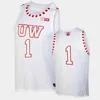 Abbigliamento da basket universitario Maglia personalizzata da pallacanestro del Wisconsin Joe Hedstrom Aleem Ford Ben Carlson Chucky Hepburn Johnny Davis Markus Ilver Matthew