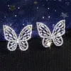 Brincos do garanhão Trendy Butterfly Studs Silver Color Korean for Women Anniversary Presente Jóias por atacado E6092STUD