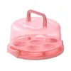 Storage Bottles Portable Cake Box Handheld Package Food Case Pink Fresh Keeping Container With Lid Toast Baking Supplies