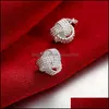 Stud 100% Real 925 Sterling Sier Eleganckie, miękkie, kręte kolczyki dla kobiet Wedding Inchagement Jewelry1205 T2 Drop Deli Dhseller2010 DHDOB