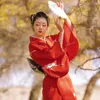 Ubranie etniczne damskie szaty kimono tradycyjna Japonia Yukata mała czerwona zimowa sukienka śliwkowa wykonująca cosplay poliester