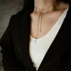 2021 nuovo design senso tirare collana regolabile in acciaio inossidabile per la semplice catena della clavicola da donna per ragazze coreane di gioielli di moda