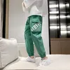 Pantalones de hombre Cargo Hombres Casual Multi Pocket Lápiz Joggers con cordón para Baggy Tobillo Longitud Streetwear