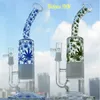 Water Glass bong pipe recycler oil rig dab rigs 9" tall Blue Sturdy solid heady glass 14mm joint diffuse arm tree perc free shipping