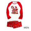 Ensemble de vêtements assortis pour la maison de Noël Motif de gnomes de Noël Vêtements de détente imprimés Vêtements de nuit pour maman/papa/enfants/bébé