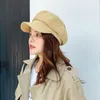 Basker och linne flickor Kl￤der Tillbeh￶r Koreansk version Autumn Winter Octagonal Hat Beret Women Sboy Caps Painter