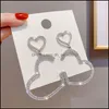 Dangle Chandelier Crystal Rhinestone Heart Fręgle Kolczyki Dangle żyrandol Hass Hollow for Women Party Dhseller2010 DHQV1