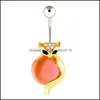 ネーブルベルボタンリングLuxtury Cubic Zirconia Head Navel Piercing Belly Button Rings Ear Nail Shamblla Body Jewelry 5 DHSELLER2010 DHBEU