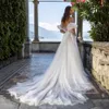 Boho Puff Rooceves a Line Wedding Dress Tulle Romantic кружевные аппликационные садовые свадебные платья Свидея