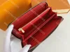 Designer Long Wallet Zippy Wallet Special Canvas Wallets Lady klassieke portemonnee met oranje doos Fashion Women Clutch 60017 Coin Purse Gold Hardware Zip Sluiting