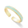 Cluster Rings S925 Sterling Silver Emamel Open Ring for Women Girl Y2K Candy Color Gold Plated Eternity Finger Band Justerbar