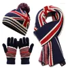 Berets Unisex Ladies Thick Knit Hat Scarf And Touchscreen Gloves Set Knitted Winter Apparel Accessories