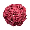 Fleurs décoratives 24 pièces 7cm Roses en mousse pour la décoration de mariage à la maison Scrapbooking PE têtes de fleurs s'embrasser boules Multi couleur Rose