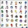 Stickers muraux 100 pièces Sonic The Hedgehog autocollants imperméables Graffiti pour bricolage autocollant sur valise Lage ordinateur portable vélo planche à roulettes goutte Dhhjg