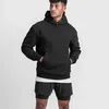 Felpe con cappuccio da uomo 2021 Palestre invernali da uomo in cotone Felpa con cappuccio Fitness Bodybuilding Giacca alta tasche a marsupio Marchio di qualità Abbigliamento con cappuccio