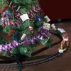 Décorations de Noël Arbre Décoration Train Piste Cadre Jouets Électriques Voiture De Chemin De Fer Avec Son Lumière Rail Cadeaux 220916