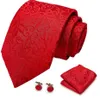 Boogbladen Vangise Red Floral 100% zijde voor mannen geschenken bruiloft stropdas gravata zakdoek set zakelijke bruidegom12742