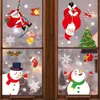 Weihnachtsdekorationen Jahr 2023 Baum Schneemann Schneeflocke Statische Aufkleber Ornamente Navidad Home Decor