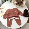 Clothing Sets Toddler Baby Boy Tracksuit Cute Bear Head Embroidery Sweatshirt And Pants 2pcs Sport Suit Fashion Kids Girls Clothes Set 220916